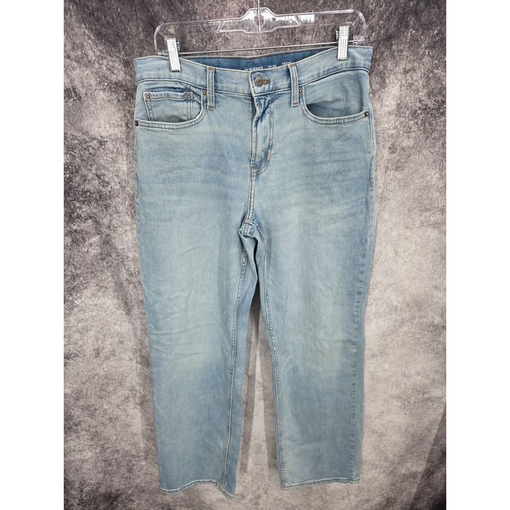 Old Navy Jeans Mens 32 X 30 Blue Loose Fit Built In Flex Lightwash Stretch